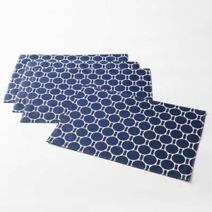 C. Wonder Set Of 4 Navy Blue Octagon Boardwalk Dot Placemats 13" x 19"